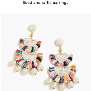 NWT JCREW BEAD AND RAFFIA EARRINGS
